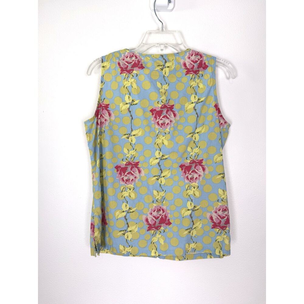 PINE CONE HILL Pajama Top Retro Roses Floral Print Cottage Farmhouse M - Picture 2 of 6